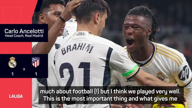 Ancelotti satisfied with Real derby performance despite late draw