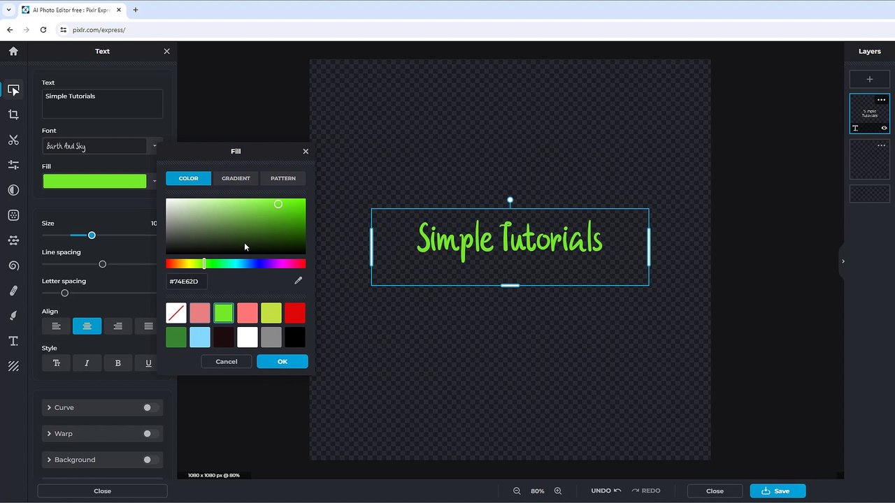 Pixlr X Section 28 Basic Text Formatting and Styles
