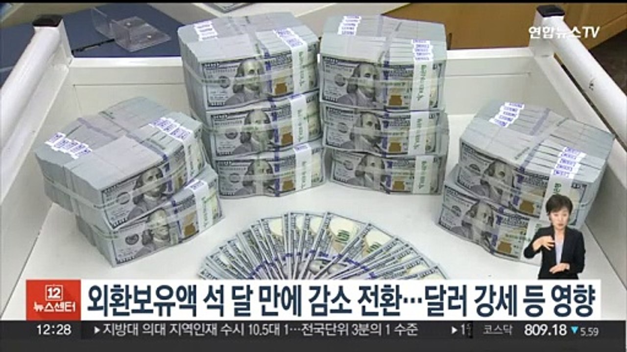 외환보유액 석 달 만에 감소 전환…달러 강세 등 영향