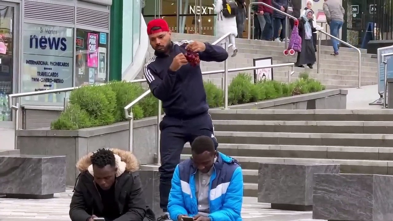 Feeding strangers grapes prank - eating peoples food prank - joker pranks compilation