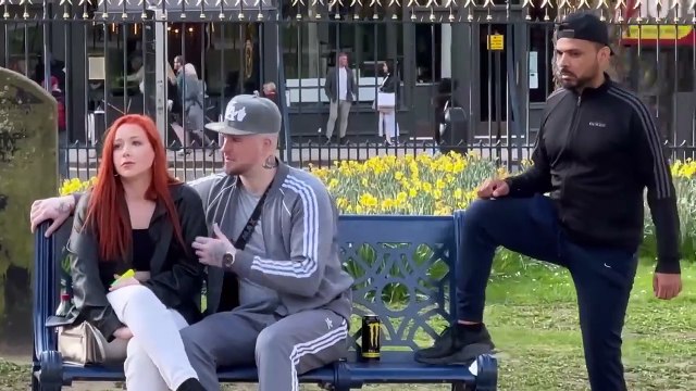 Giving stranger garbage bag prank - guy went made on me with his girlfriend prank - joker pranks