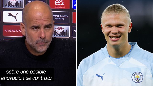 La reacción de Guardiola cuando le preguntan por el interés del Real Madrid en Haaland