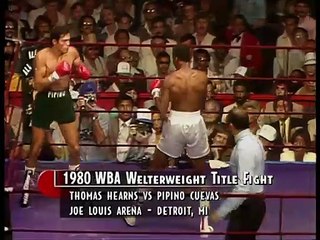 Thomas Hearns Vs Pipino Cuevas - boxing - WBA world welterweight title