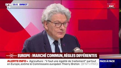 Agriculture: selon Thierry Breton, "il faut avoir une loi européenne", à l'image de la loi Egalim