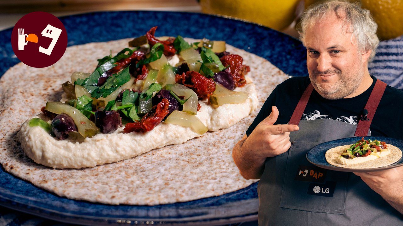 Wrap vegetariano de hummus