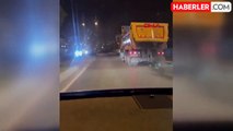 Arnavutköy'de Açık Kapağa Sahip Hafriyat Kamyonu Trafiği Tehlikeye Soktu