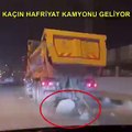 Hafriyat kamyonunu trafikte tehlike saçtı, sürücüler zor anlar yaşadı