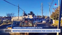 Dos personas fueron detenidas por robo en pleno choque de tren