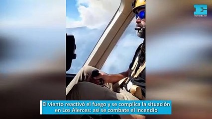 El viento reactivó el fuego y se complica la situación en Los Alerces, así se combate el incendio