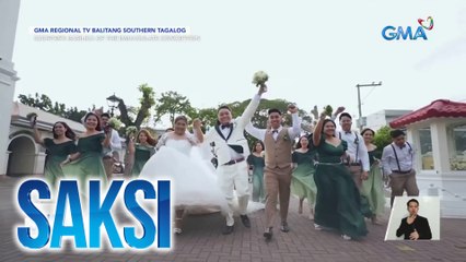 Kwelang pari at groom na napasigaw habang sumasagot, nagdala ng good vibes sa isang kasal | Saksi