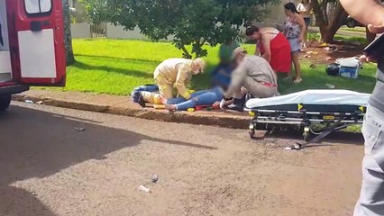 Mãe tem lesão grave e filho escoriações após acidente no Bairro Floresta