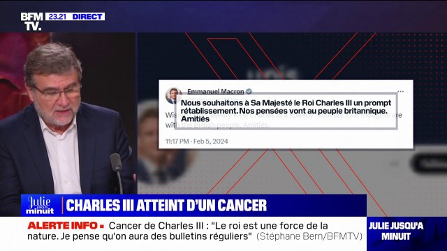 Cancer de Charles III: Emmanuel Macron souhaite un prompt rétablissement au souverain britannique