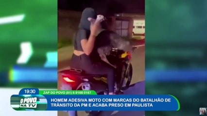 Homem adesiva moto com marcas do BPTran e é preso no Grande Recife