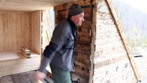 What an incredible luxury it is to build a log house before a blizzard hits and wait for the snow to blanket the house!