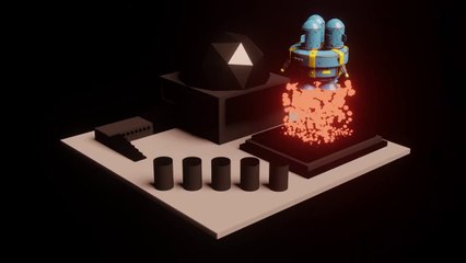 Nave espacial despegando | Animación 3D