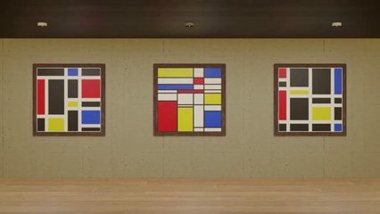Exposición de arte neoplasticista | Animación 3D