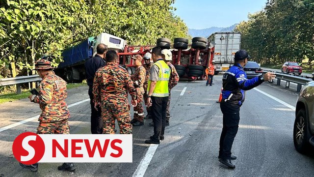 Overturned tanker causes 5km traffic snarl near Tapah