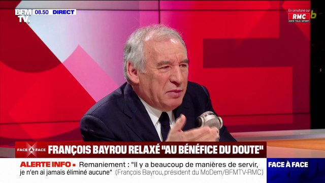J'ai pensé qu'il ne me serait pas possible d'exercer ma mission : François Bayrou revient sur les raisons de son départ du gouvernement