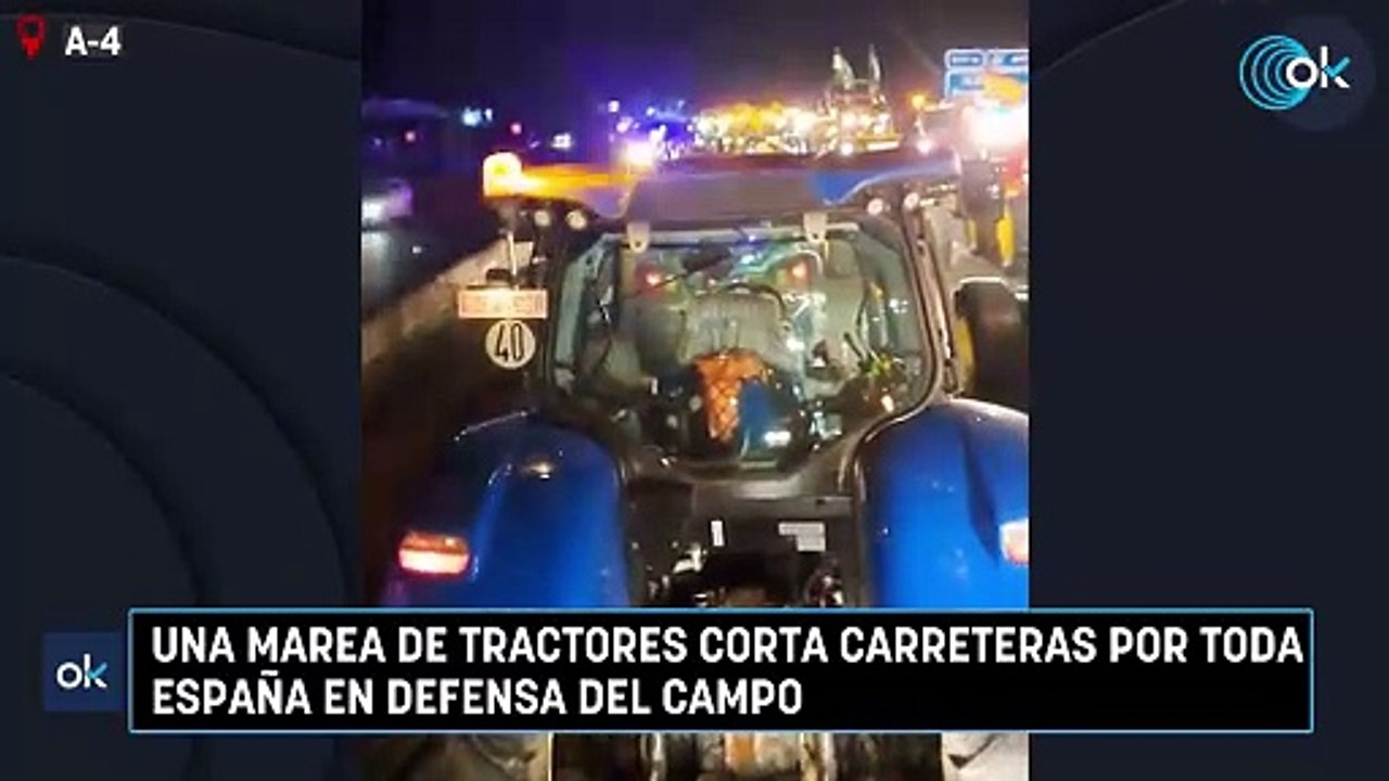 Una marea de tractores corta carreteras por toda España en defensa del campo