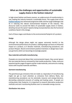 Eco-Friendly Fashion Revolution: Transforming Supply Chains for Sustainable Couture and High-Street Style