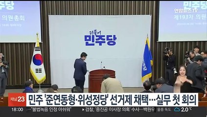 민주 '준연동형·위성정당' 선거제 채택…실무 첫 회의