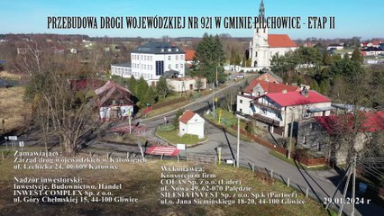 DW921 Pilchowice – przelot dronem – styczeń 2024