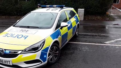 Police at the scene of an RTC  on the Walsall Road, Great Wyrley.