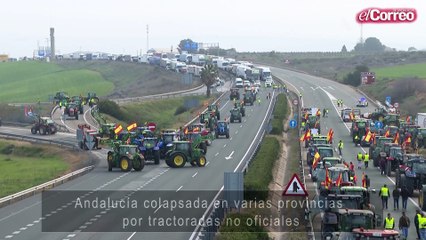Andalucía colapsada por tractoradas no oficiales