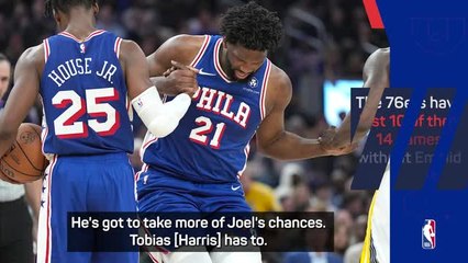 Download Video: 76ers struggling to fill void of injured Embiid