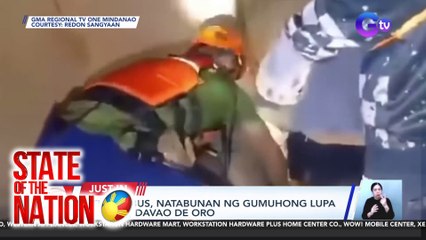 Tatlong bus, natabunan ng gumuhong lupa sa Maco, Davao De Oro | SONA