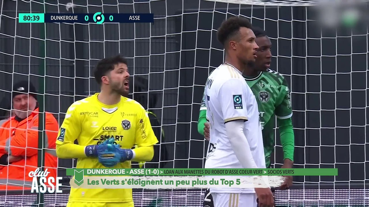 Au sommaire de ClubASSE, cette semaine : la nouvelle défaite des Verts, cette fois à Dunkerque (1-0) / Un reportage sur le robot d'ASSE Coeur Vert / Et puis les Socios transmettent leur passion.