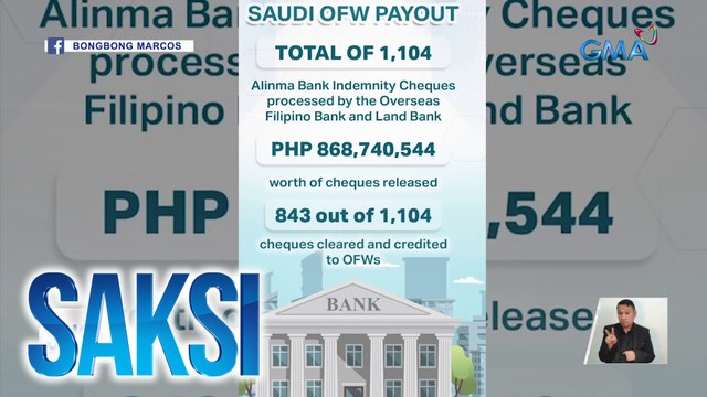 Mahigit P868-M na halaga ng mga tseke, ini-release na sa mga OFW na naapektuhan ng ilang naluging kumpanya sa Saudi Arabia | Saksi