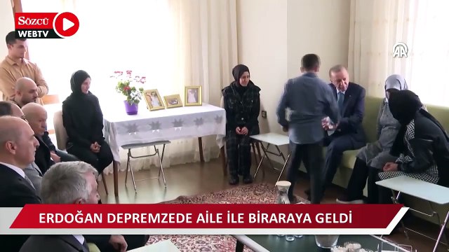 Cumhurbaşkanı Erdoğan, Kahramanmaraş'ta depremzede aileyle bir araya geldi