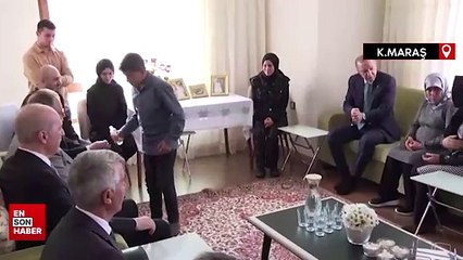 Cumhurbaşkanı Erdoğan, Kahramanmaraş'ta depremzede aileyle bir araya geldi