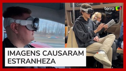 Pessoas viralizam ao usarem Apple Vision Pro fora de casa nos EUA