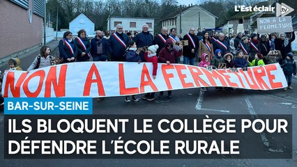 Pour défendre l'école rurale, ils manifestent à Bar-sur-Seine et bloquent le collège Paul-Portier