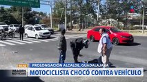 Motociclista chocó contra vehículo particular en Guadalajara