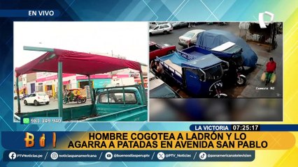 La Victoria: hombre le da una paliza a delincuente que intentó robar su motocarga