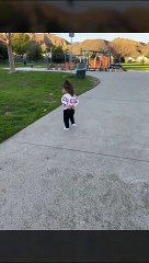 Mom Catches Daughter Imitating Senior Citizen at the Park