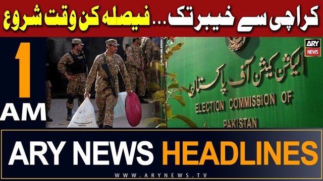 ARY News 1 AM Headlines | 7th Feb 2024 | Elections 2024|Karachi Se Khyber Tak Faisla Kun Waqat Shuru