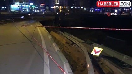 Bursa'da yol çöktü, ulaşım bir süreliğine trafiğe kapatıldı