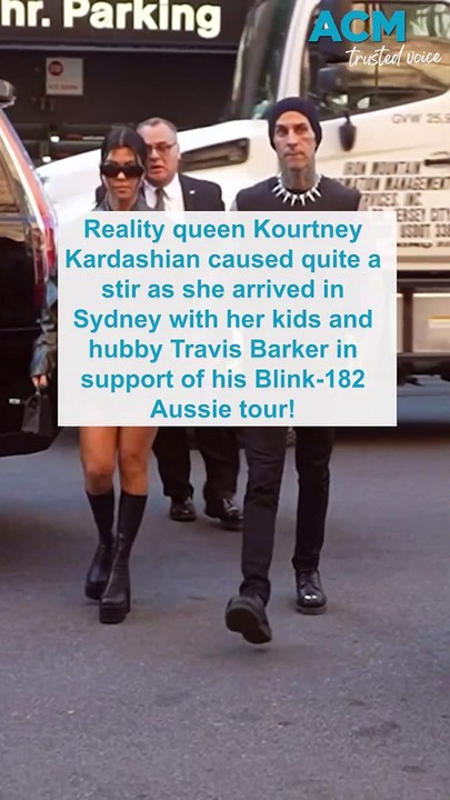 Kourtney Kardashian and Travis Barker cause a stir in Sydney ahead of Blink-182 tour