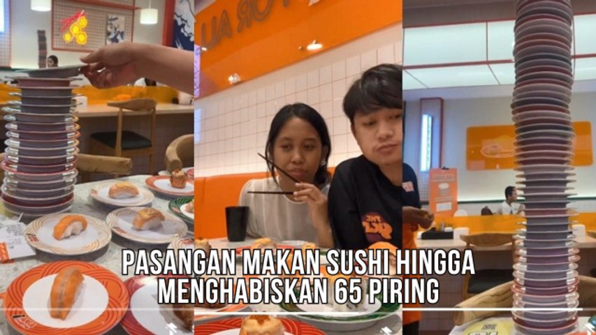 Viral, Pasangan Ini Makan Sushi Berdua Menghabiskan Sampai 65 Piring