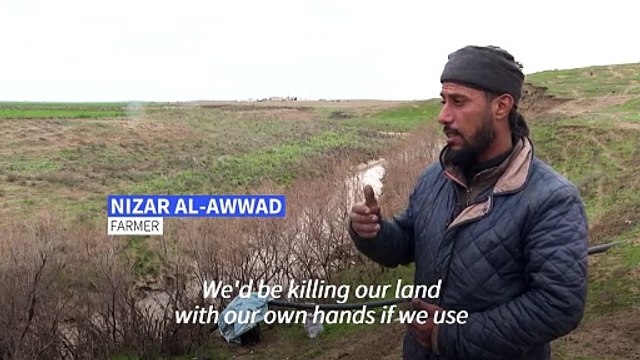 Oil slicks blamed on Turkish strikes blight northeast Syria river