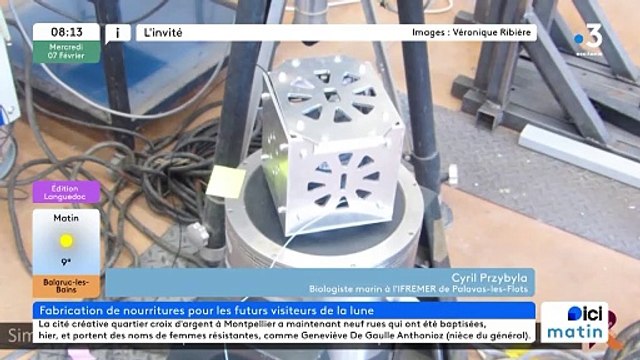 Cyril Przybyla, biologiste marin à l'IFREMER à Palavas-les-Flots, veut élever des poissons sur la Lune