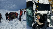 Karla mücadele çalışmasında çığ altında kalan kepçe operatörü kurtarıldı