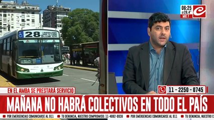 Este jueves no habrá colectivos en todo el país