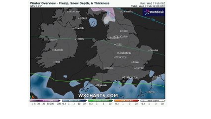 Amber warning for snow and ice across mid and north Wales