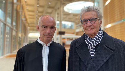 Interview de Christian Puech et son avocat Me Jean-Marc Darrigade à la sortie de jugement