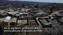 Así se ven desde un dron los daños  provocados por el incendio de Chile